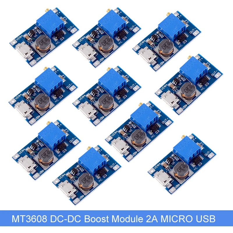 1/10 PCS MT3608 DC-DC Step Up Converter Booster Power Supply Module Boost Step-up Board MAX output 28V 2A for Arduino Diy Kit