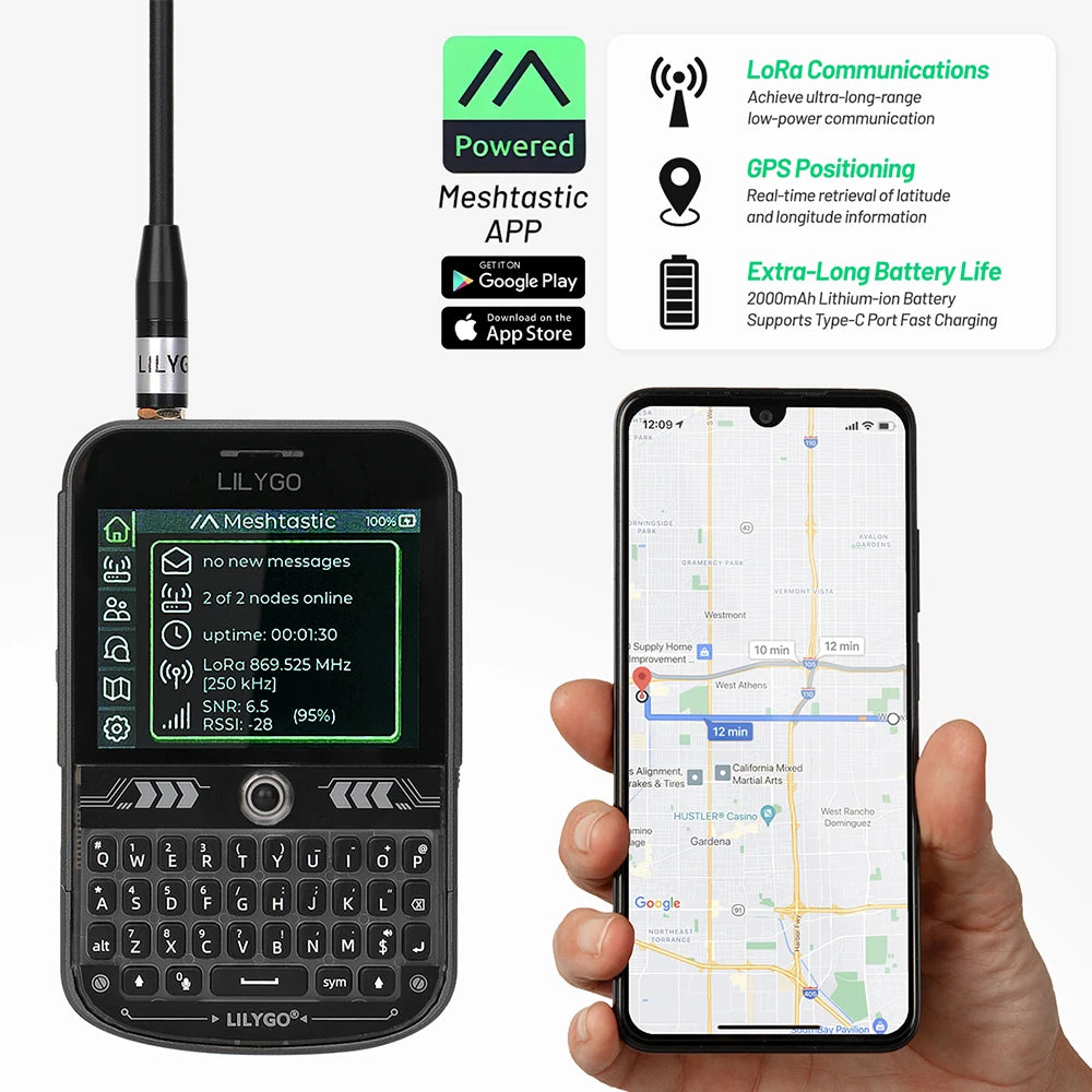 LILYGO T-Deck Plus Meshtastic ESP32-S3 LoRa 433MHz 868MHz 915MHz Development Board SX1262 LoRaWAN Low Power Communication Module