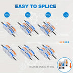 Lever Wire Connectors, 10pcs/60pcs Inline Wire Connectors Kit for Quick Connect, Push in Compact Splicing Electrical Connectors