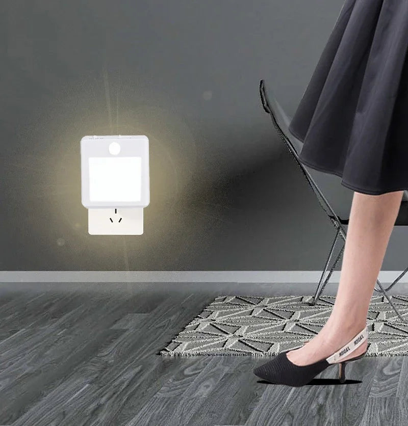 Night Light Motion Sensor With LED Light EU/US Plug Lamps Children'S Night Light Wireless Night Lamp For Bedside Table Bedroom