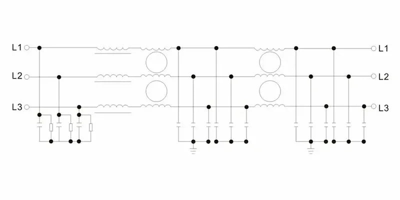 Inverter EMI Filter 15-50a 380/440VAC 50/60Hz Three Phase Power Line Noise Filter CE RoHS Compatible VFD RFI (LC RC Networks)