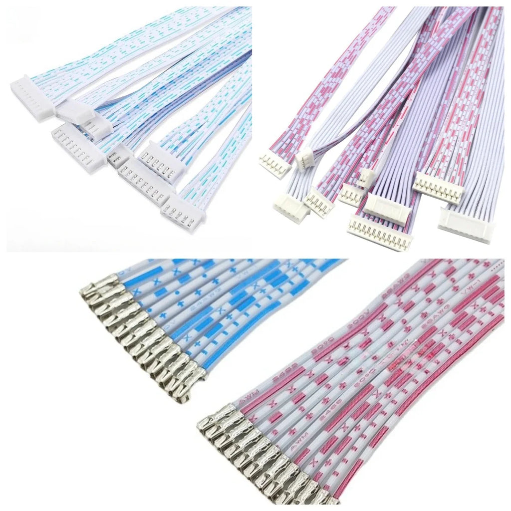 50pcs PH2.0mm Single/Double Same /Reverse Connector Terminal Flat Cable Lenght 10/20/30cm Pitch 2/3/4/5/6/7/8/9/10/11/12pin