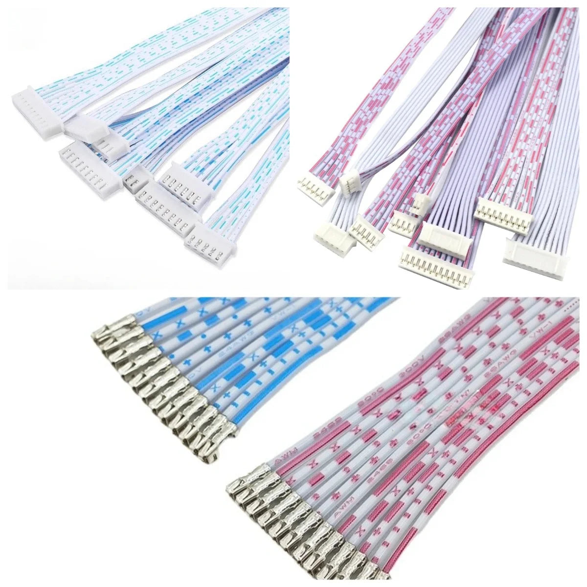 50pcs PH2.0mm Single/Double Same /Reverse Connector Terminal Flat Cable Lenght 10/20/30cm Pitch 2/3/4/5/6/7/8/9/10/11/12pin