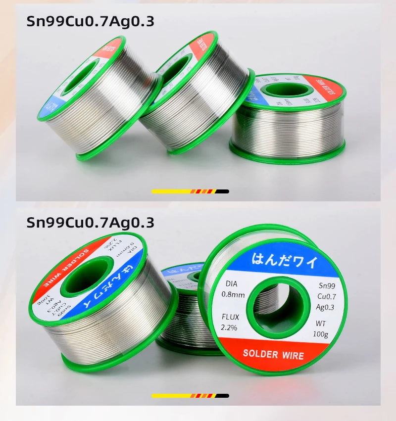 Sn99.3 Cu0.7 50G 100G Lead Free Solder Wire Tin 0.5/0.6/0.8/1.0mm Rosin Core Solder Welding Soldering Iron