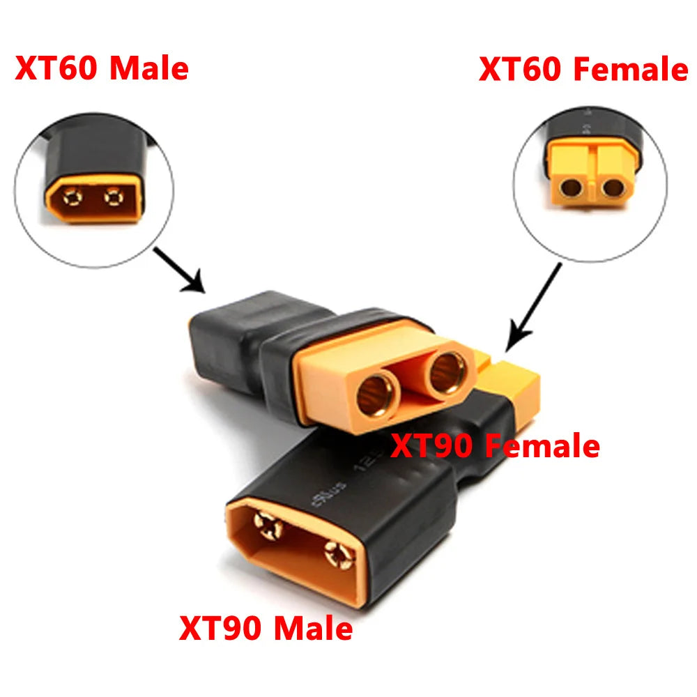 XT60 XT90 Plug Male / Female To T Plug Female / Male Connector Conversion Adapter No Wire for RC Airplane Quadcopter Parts