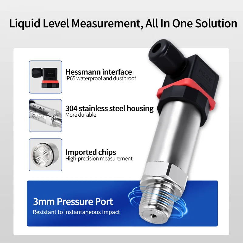 IP65 Industrial Hydraulic Pressure Transducer 4-20mA G1/4 Pressure Sensor for Water Pump Air Oil Liquid Pressure Transmitter
