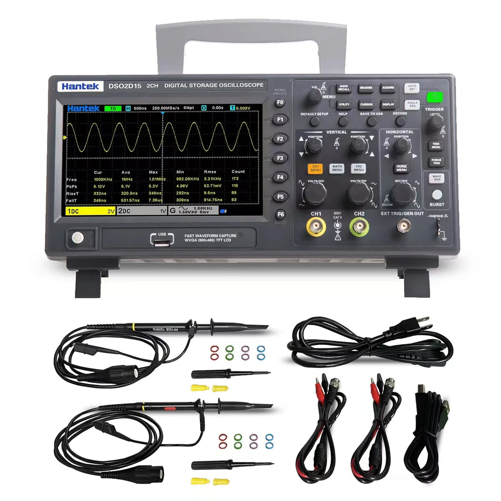 Hantek Digital Oscill DSO2C10 DSO2D15 DSO2D10 DSO2C15 2 Channels 100Mhz/150Mhz Bandwidth USB Portable Meter Tester