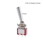 Toggle Switch 3Pin 3/2 Position Self-locking/Self-resetting ON OFF ON DPDT SPST DPST 5A 125VAC 2A 250VAC Latching Flat Handle