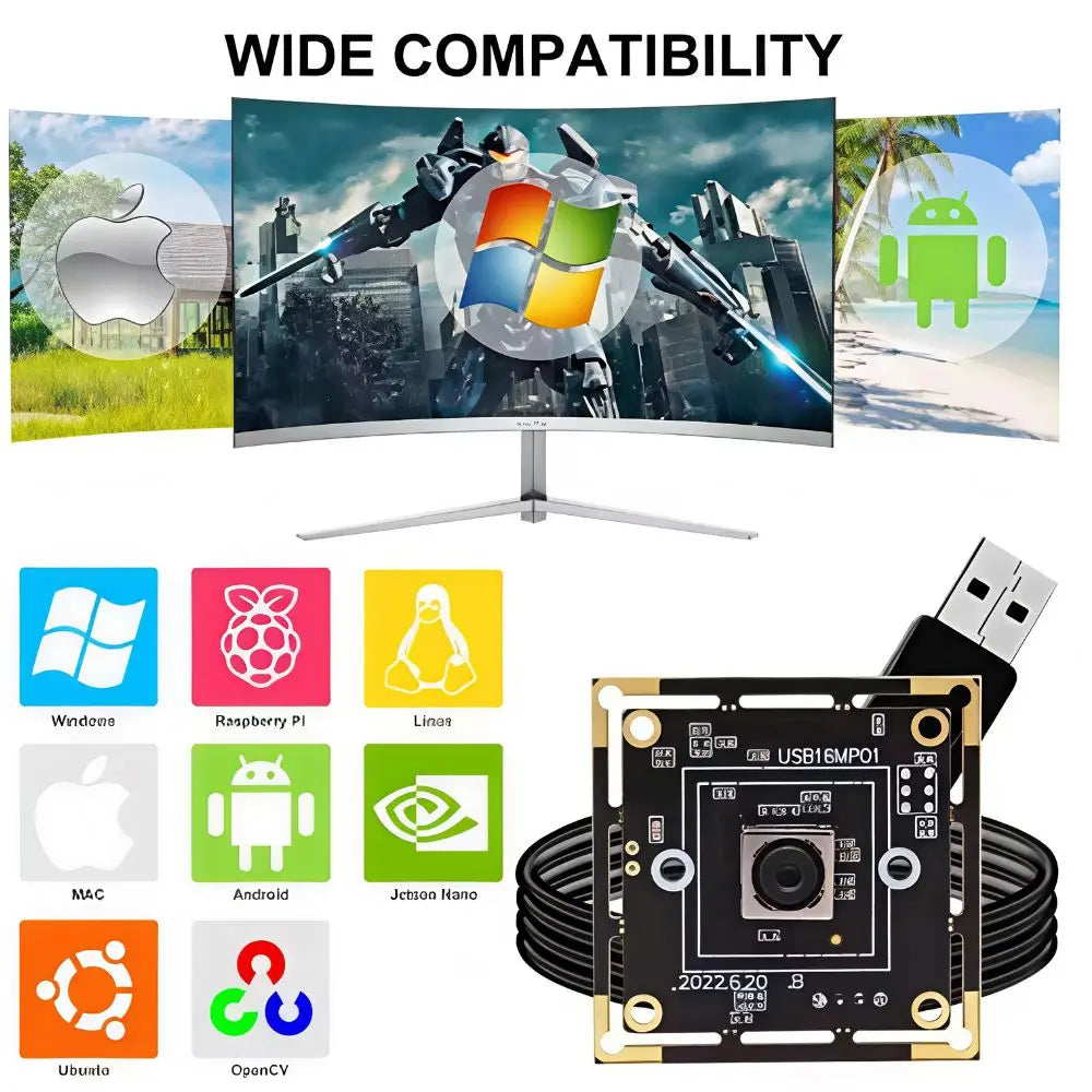 ELP 16MP Autofocus USB Camera IMX298 Sensor UVC Webcam for Barcode QR Code Identification