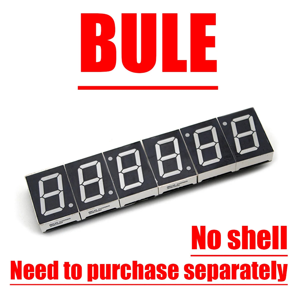 6Bit Digital Clock 1inch Led Digital Tube Time 12/24 Hour Display Mode Hour Minute Seconds DS3231 Chip Clock Type-C USB POWER