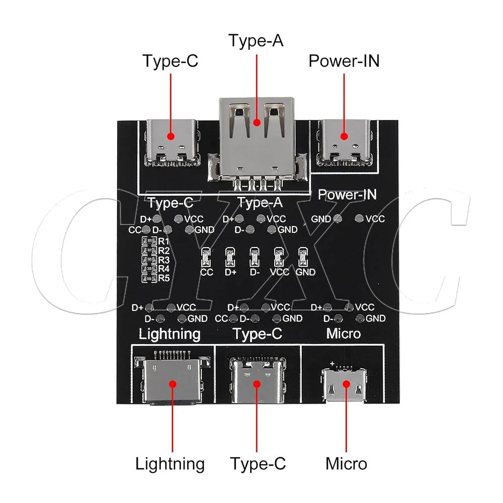 DT3 Data Cable Detection Board Type-C Micro USB C Cable Tester Short Circuit On Off Switching Diagnose Tool for iOS Android