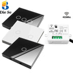 Diese 86 Switch Panel ON/OFF Touch Switch Wireless Light Switch 433Mhz Remote Control ,AC 85V~240V 10A Interruptor for Lighting