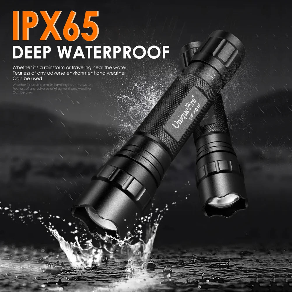 UniqueFire Small IR850nm 940nm Infrared Tactical Hunting LED Flashlight 3 Modes Zoomable Torch for Coyote Hog Predator Varmint