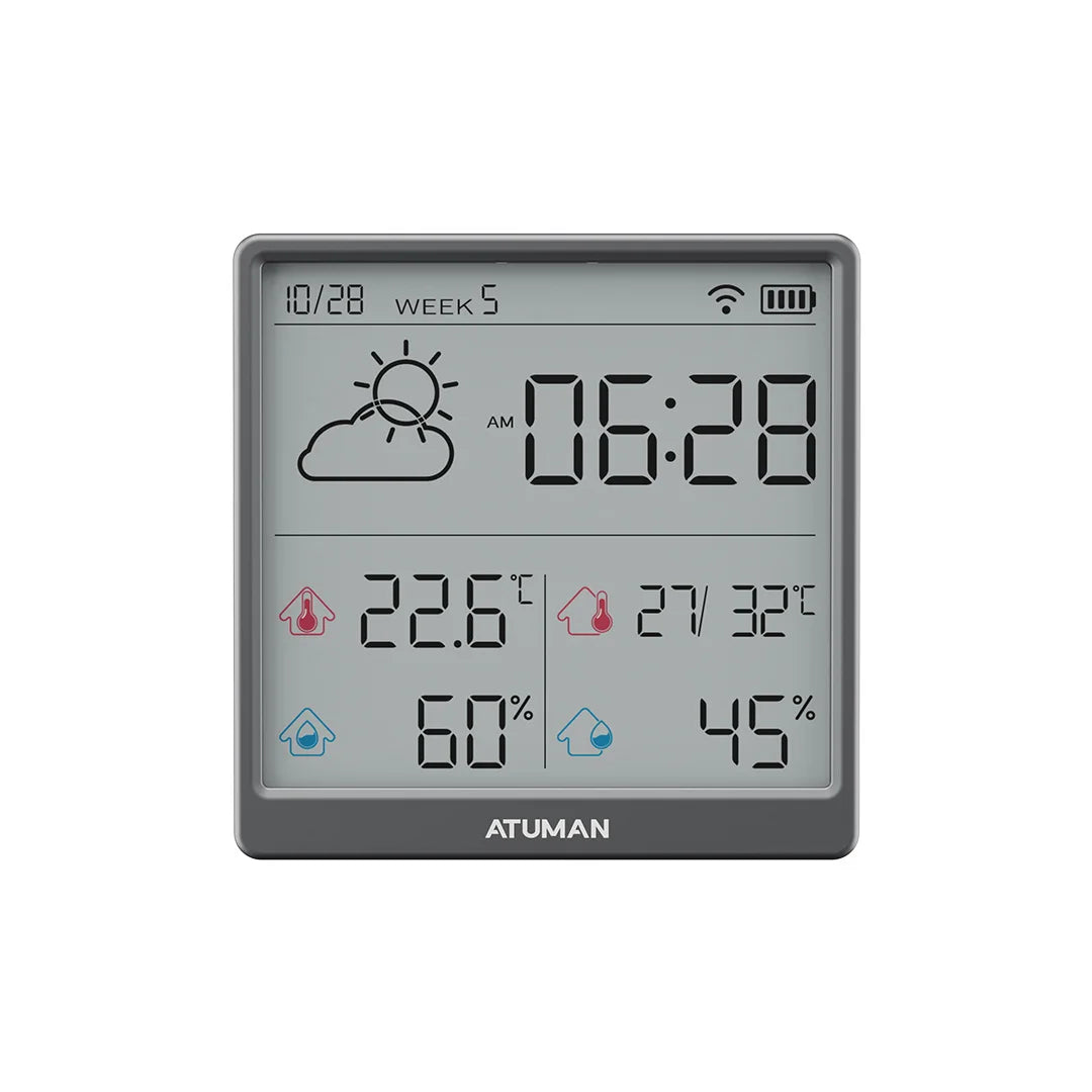 New DUKA TH3 Electronic Temperature Humidity Sensor Wifi Smart Electric Digital Hygrometer Thermometer Clocks Weather Station