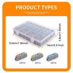 100Pcs 221 Series Boxed Lever Wire Connectors Quick Splicing Terminal Block 0.2-4mm² 32A 250V Electrical Cable Connector Set