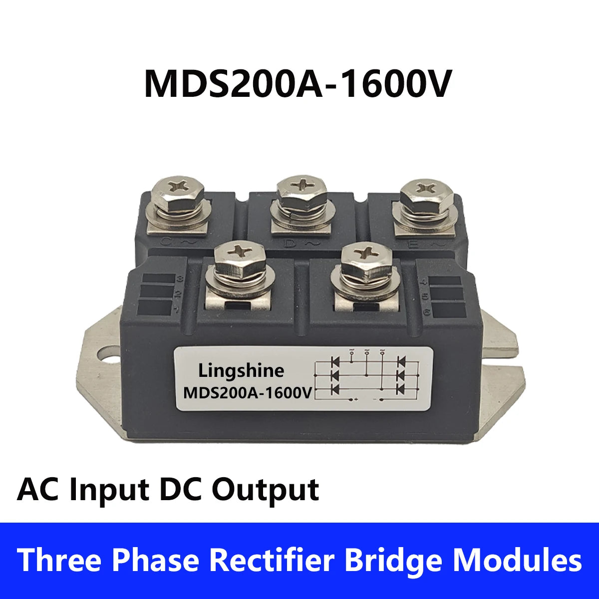 Three Phase MDS 100A 150A 160A 200A 250A Three Phase Rectifier Bridge Module 1600V Induction Cooker