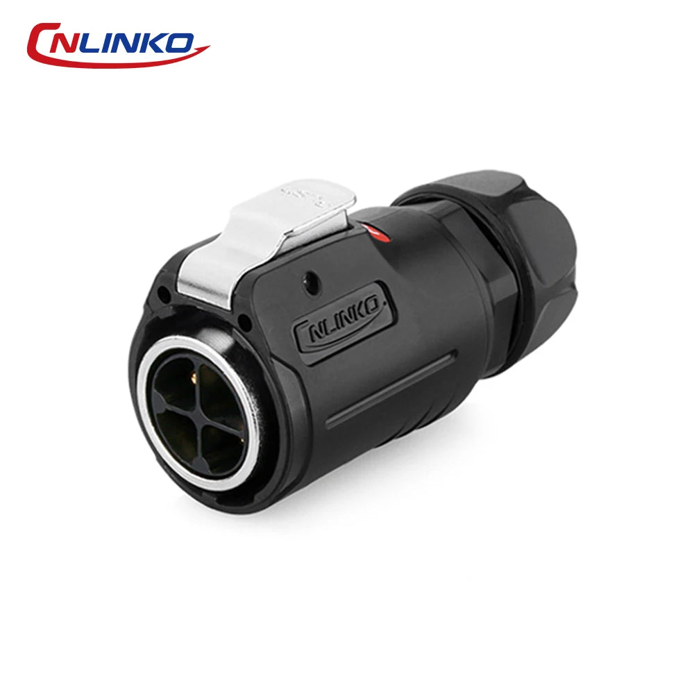 CNLINKO M24 Industrial Power & Signal Connector 2-24 Pin 25A 500V Waterproof IP68 Semi-Metal Solder Type Single-Hole Mount