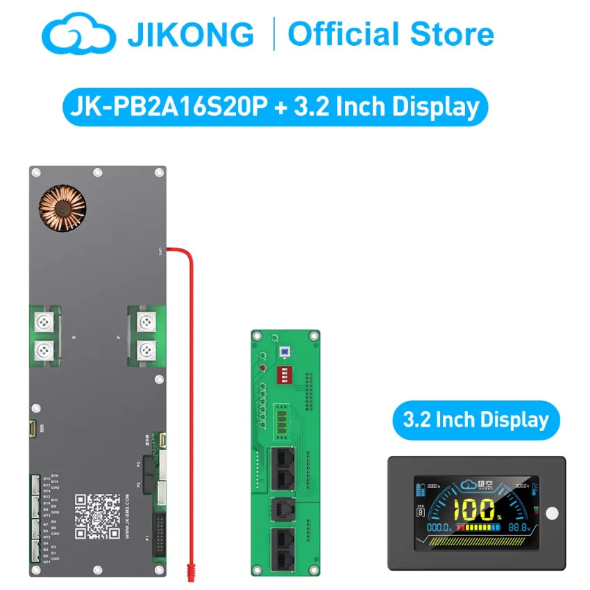 JK BMS PB2A16S20P 200A LiFePo4 Li-Ion LTO Battery 24V 48V 72V JK Inverter BMS 8S 10S 12S 14S 16S Active balancer 2A JIKONG BMS