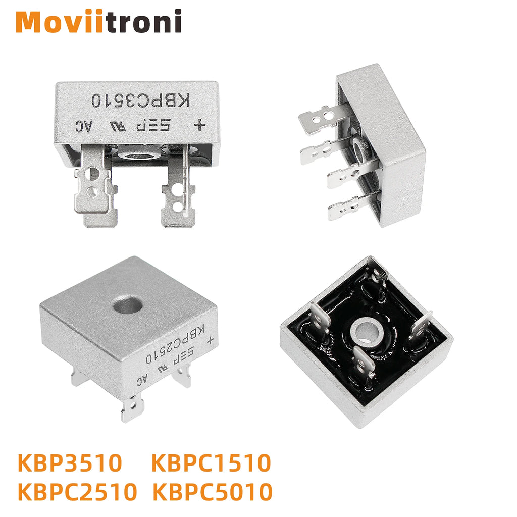 2pcs KBPC5010 Diode Bridge Rectifier KBPC1510 KBPC2510 KBPC3510 50A 1000v Single Phase Electronic Components