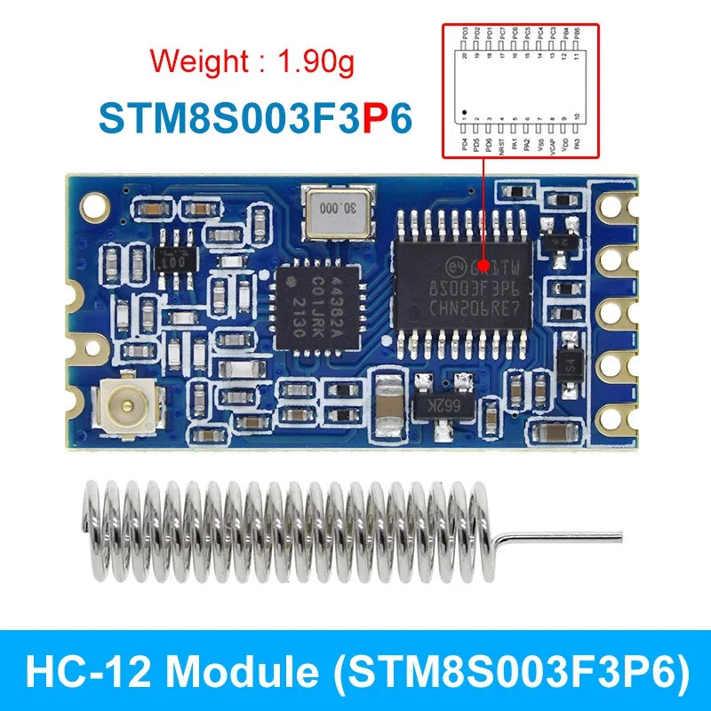 DIYTZT 1/2/3PCS 433Mhz HC-12 SI4463/4438 wireless serial port module 1000m replace bluetooth NEW