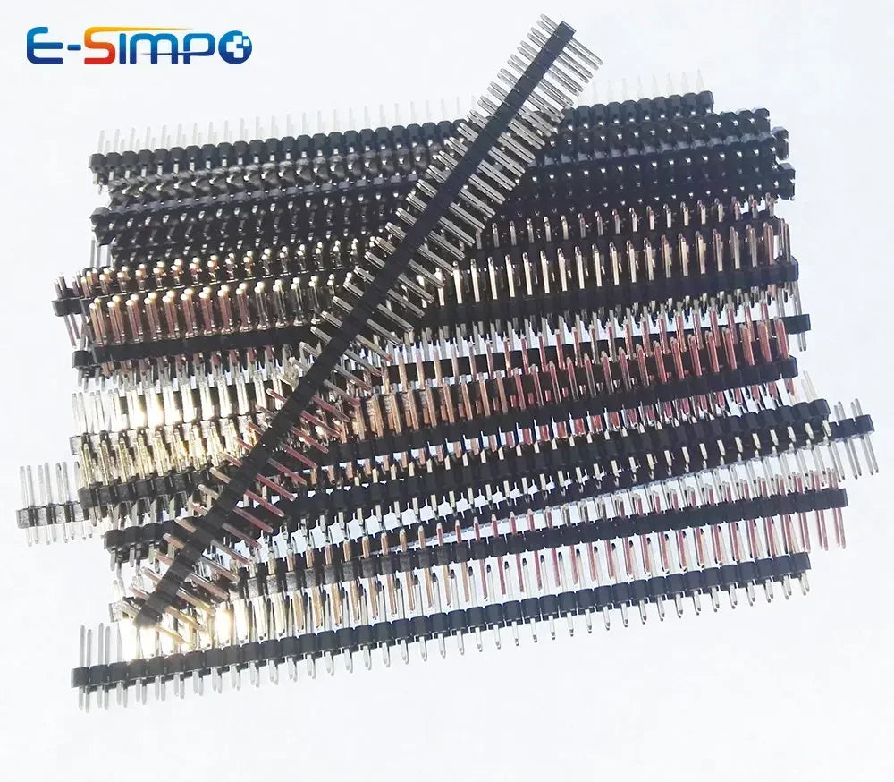 5pcs 2.54mm Pin Header Double Row Single Plastic 2X40P L8.5/9.5/11.4/13/15/21/25/30mm Straight  Gold Board Spacer Male Berg