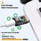 120W Fast Charging USB 3.2 to Type C Adapter OTG 10GB High Speed Data Audio Transfer For PC Tablet Xiaomi Huawei USB C Converter