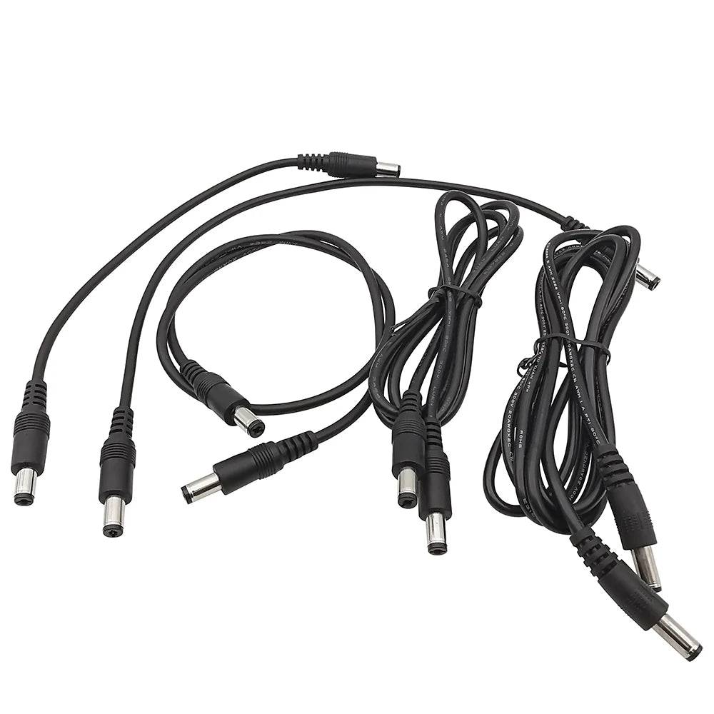 1Pcs Black DC Power Cable 5.5mm x 2.1mm Male to 5.5mm x 2.1mm Male Plug Connector Extension Cord for CCTV Security Camera