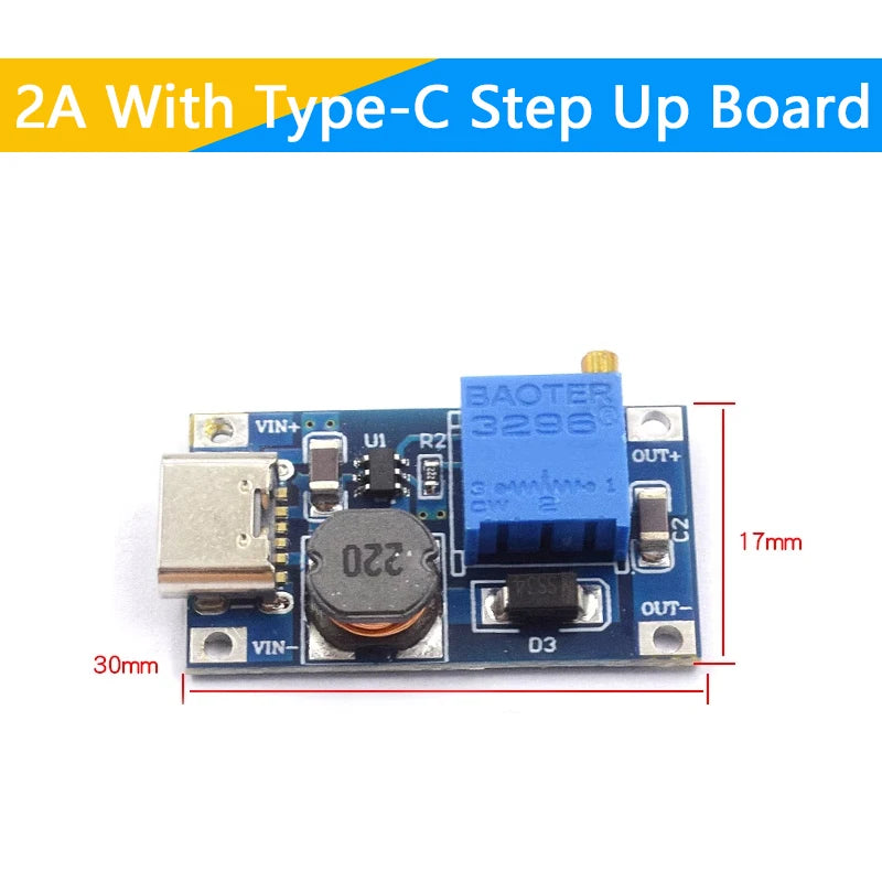 1-10PCS MT3608 SX1308 Adjustable Boost Module DC-DC Step Up Converter Module 2A 2V-24V To 5V 9V 12V 28V Boost Power Supply Board