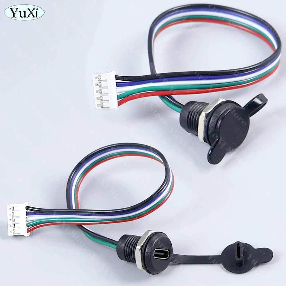 1–20pcs USB-C Type-C Waterproof Connector With Nut Locking Panel Mounting TPC Fast Charging Port Jack Socket 2/4/5/6 Pin PH 2.0