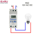 Electronic Weekly 7 Days Programmable Digital Timer Switch Relay Timer Control Din Rail THC AC 220V 230V 110V DC 12V 24V 48V 30A