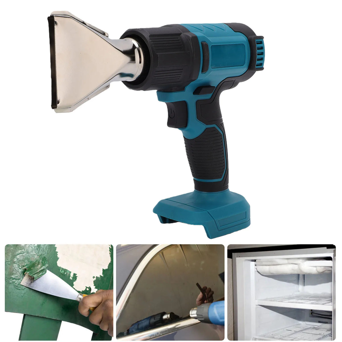 Cordless Heat Gun for Makita 18V Battery Hot Air Gun Digital LCD Display Adjustable Temp Airflow 122℉-1022℉ for Shrinking PVC