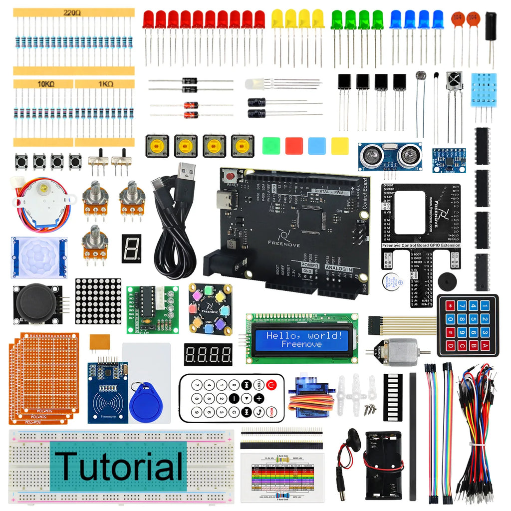 Freenove Ultimate Starter Kit for Arduino UNO R4 V5 WiFi Mini, Arm Cortex-M4, 399-Page Detailed Tutorial, 220 Items, 78 Projects