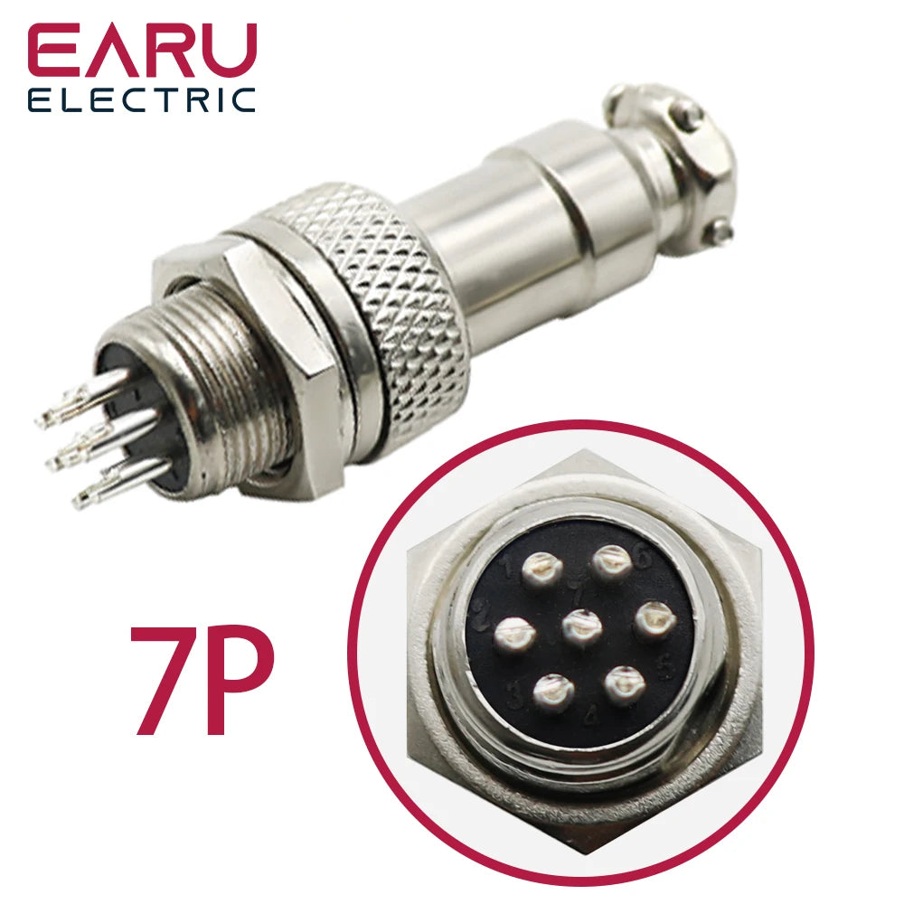 GX12 GX16 GX20 Aviation Connector Plug Socket Circular Connector 2 3 4 5 6 7 8 9 10 12 Pin 12/16/19mm Cable Wire Male Female