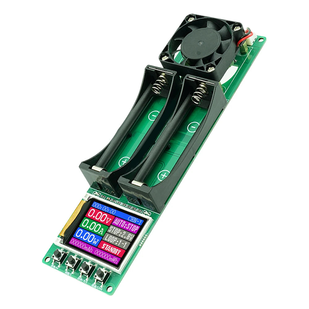 2 Channel 18650 Battery Capacity Internal Resistance Tester Automatic Charge Discharge Electronic Load Module TYPEC Power Supply