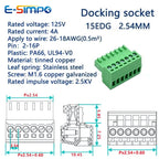 5PCS 2.54mm 15EDG 2EDG  PCB Screw Terminal Block 2-16P Female Socket Pitch Straight/Right Angle Pin Pin Header Wire Connector