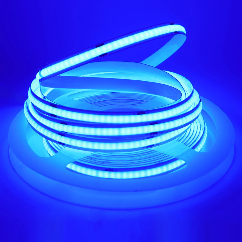 DC5V USB COB Led Strip Light White/Pink/Red/Yellow/Ice Blue/Green 8MM 320LEDs/M Flexible Night Light for Home Decor TV Backlight