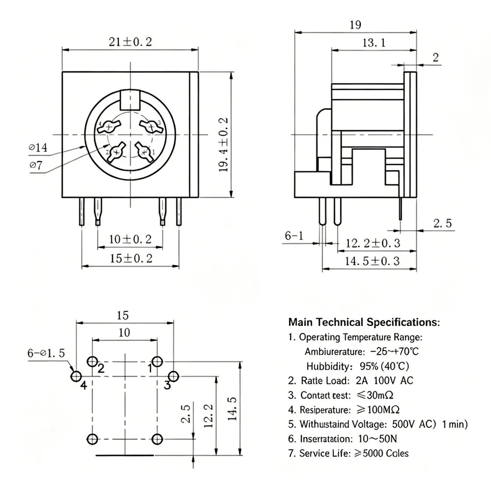 Yanxi 4 5 6 7 8 Pin Female Socket Connector Terminal Socket DIN Interface Keyboard Mouse Plug  PCB Panel Mount Power Jack