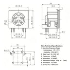 Yanxi 4 5 6 7 8 Pin Female Socket Connector Terminal Socket DIN Interface Keyboard Mouse Plug  PCB Panel Mount Power Jack