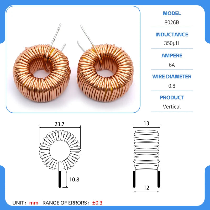 20mm 80-26 Iron powder core Toroidal inductor Wirewound inductor Iron powder core Magnetic ring inductor