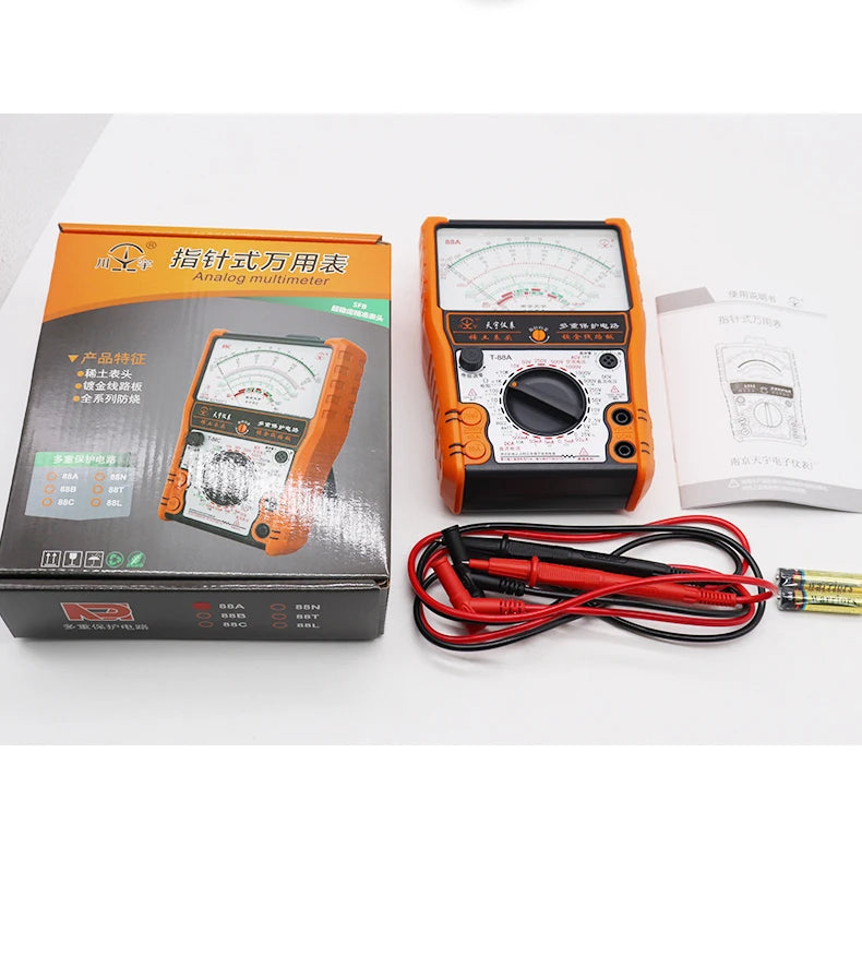 2025New Pointer Multimeter T88A T88B T88C AC/DC 2500V Volt-Ammeter Analog Multimetro Resistor Tester With Coat Electrician Tools