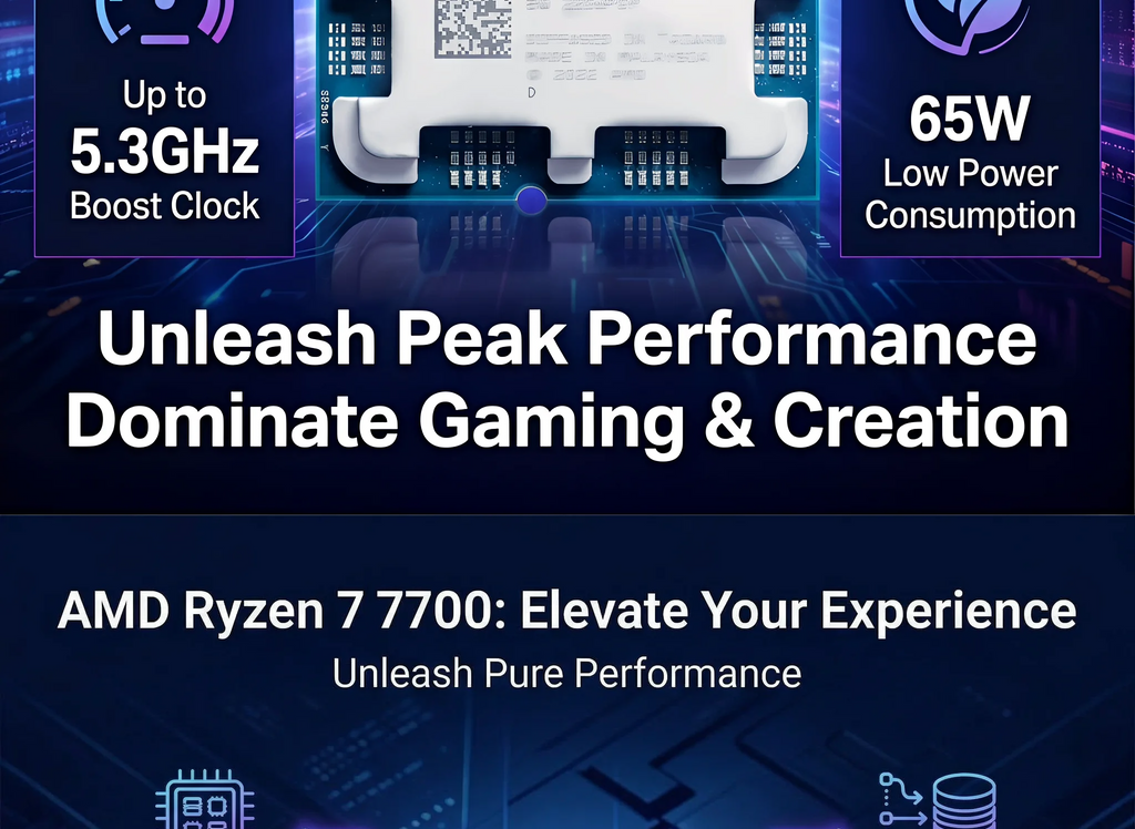 Used R7 7700 AMD Ryzen 7 7700 3.8GHz CPU processor 8-Core 16-Thread 5NM L3=32M 100-000000592 Socket AM5