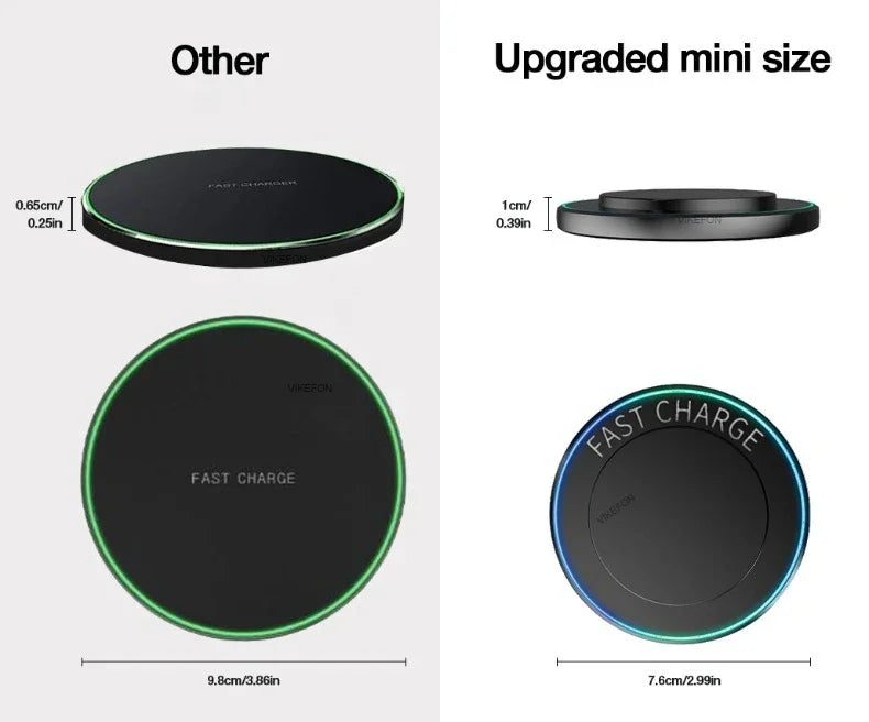 Portable Mini Desktop Wireless Charger Stand Pad For iPhone 17 16 15 14 13 12 Pro Max Samsung S25 Xiaomi Fast Charging Station