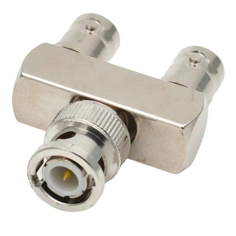 1Pcs Q9 BNC Male Plug To 2x Double BNC Female Connector BNC Male To 2x Dual Female Tee Type 3Way Splitter Type Y Coax RF Adapter