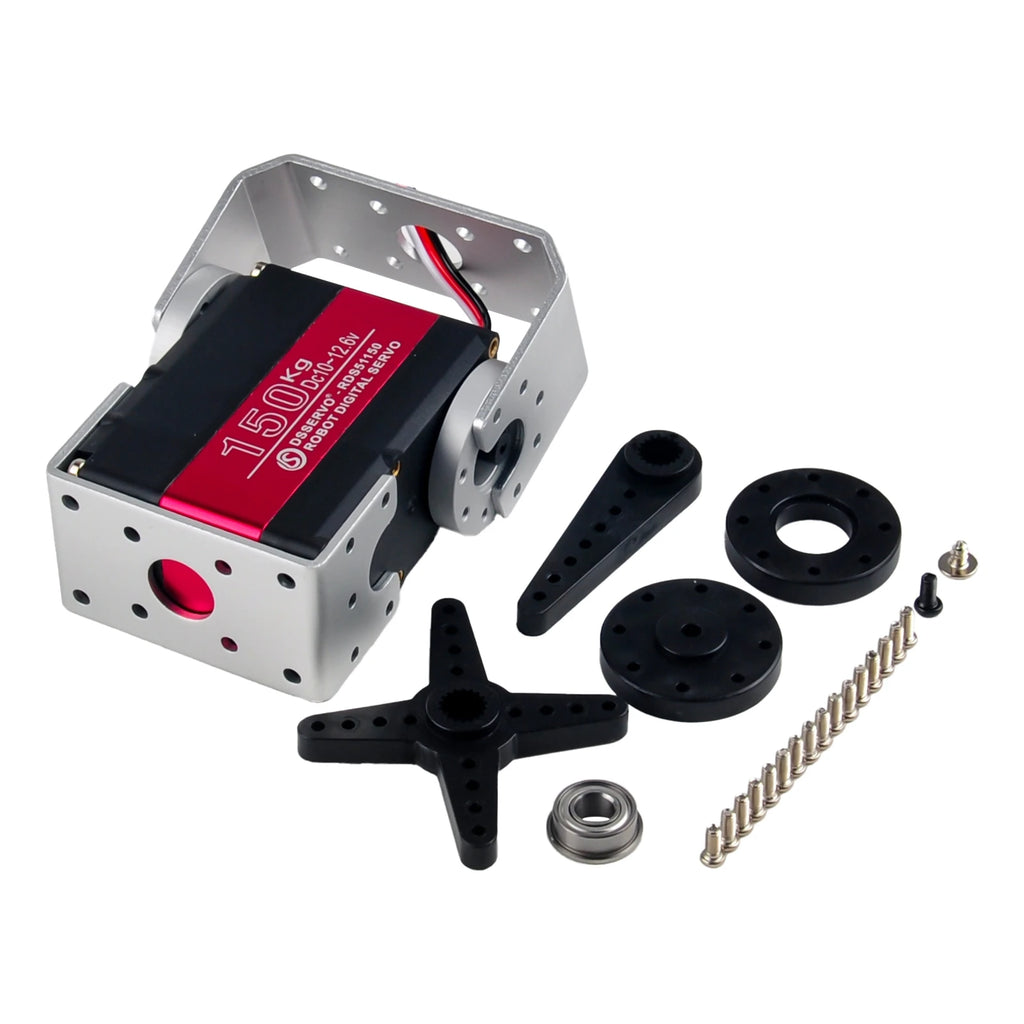 RDS51150 Metal Gear Digital Servo 150KG Robotic Servo Motor 12V 180/270 Degree Ip66 Double-Shaft U Mounting Bracket for RC Cars