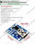 TP4056 With Protection Dual Functions 5V 1A Mini Micro TYPE-C USB 18650 Lithium Battery Charging Board Charger Module 1A Li-ion