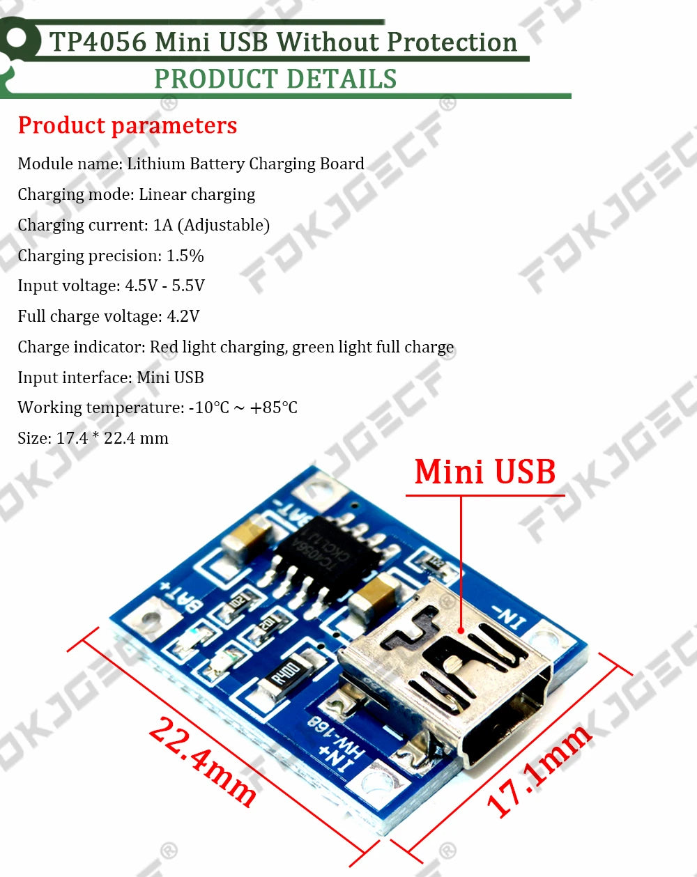 TP4056 With Protection Dual Functions 5V 1A Mini Micro TYPE-C USB 18650 Lithium Battery Charging Board Charger Module 1A Li-ion