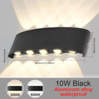 LED Wall Sconces 2W/4W/6W/8W/10W Modern Wall Light, Hardwired Aluminum Wall Lamp,Black Up Down Wall Mount Lights for Living Roo