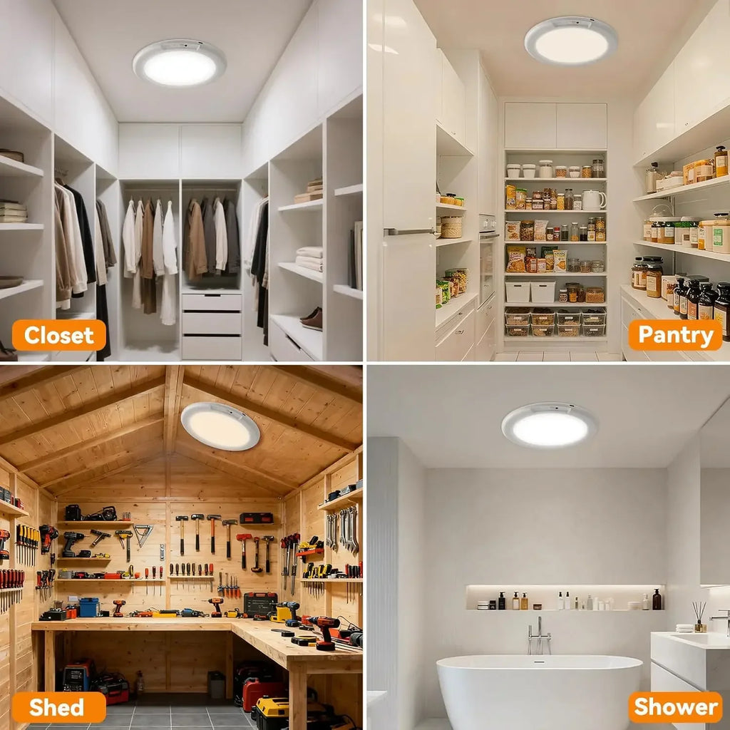 Magnetic Rechargeable Closet Light, Motion Sensor Wall Ceiling Lamp USB-C, Remote Control for Hallway Kitchen Stairs