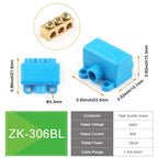 DIY GO 5PCS High Power 1 in 2/4 out Splicing Cable Connector 60A/400V 1-6mm2 Wire Connector Screw lock Terminal Block