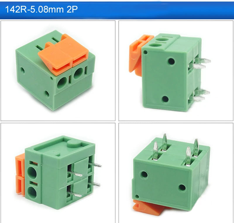 10pcs KF142V-5.08mm 141V-2.54mm Vertical KF142R 141V Right Angle FFKDSA 250V10A 2P 3P Spliceable PCB Wire Spring Terminal Block